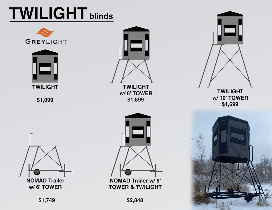 Greylight Twilight Blind with Ground Frame (No Tower)