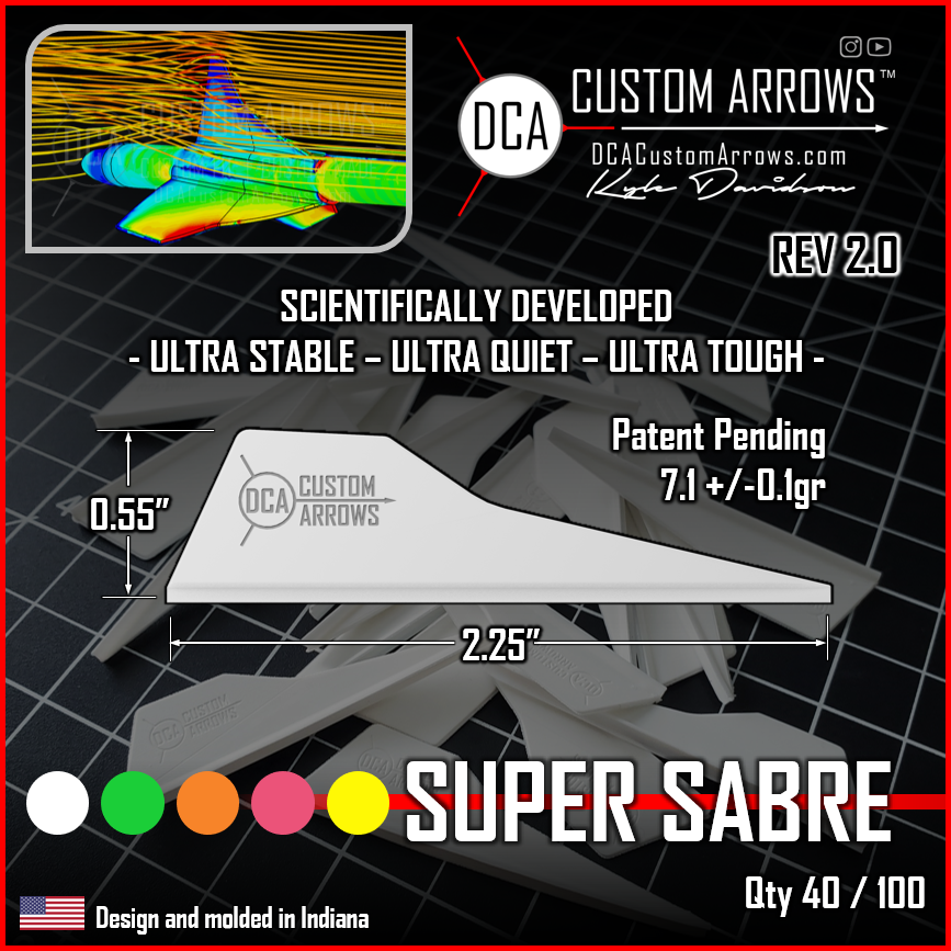 DCA CUSTOM ARROWS SABER VANES 100 pack